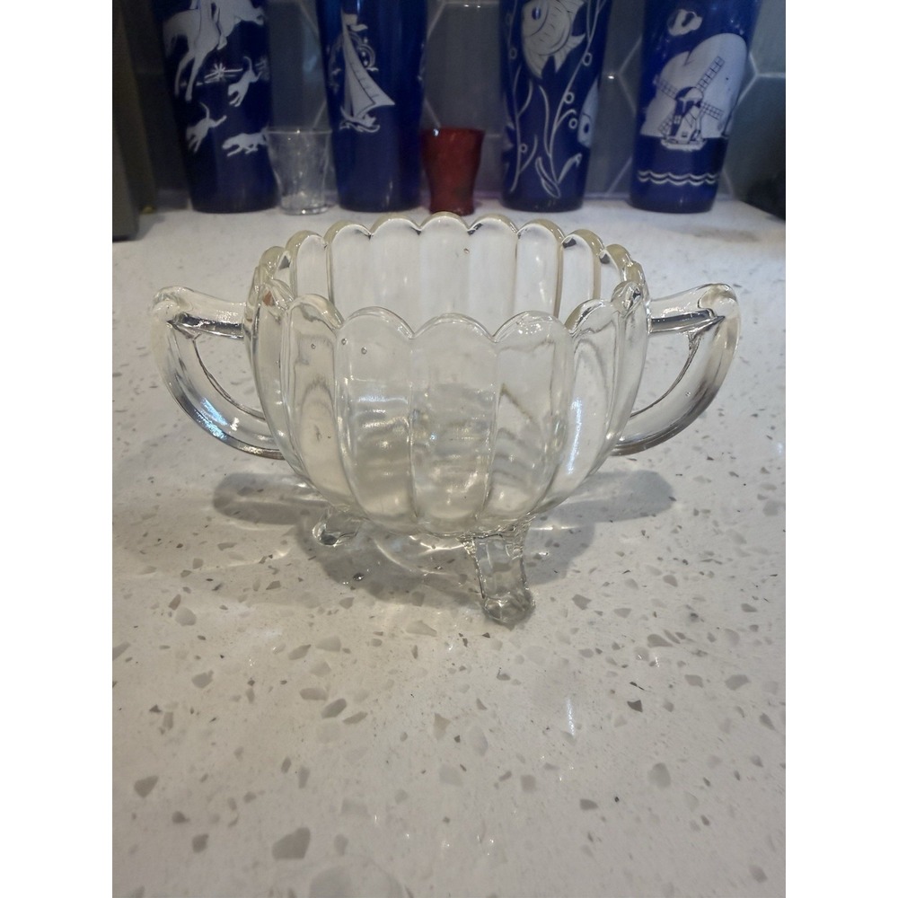 Imperial Glass Imperial Pillar Flute Crystal Clear Sugar EAPG Depression Glass